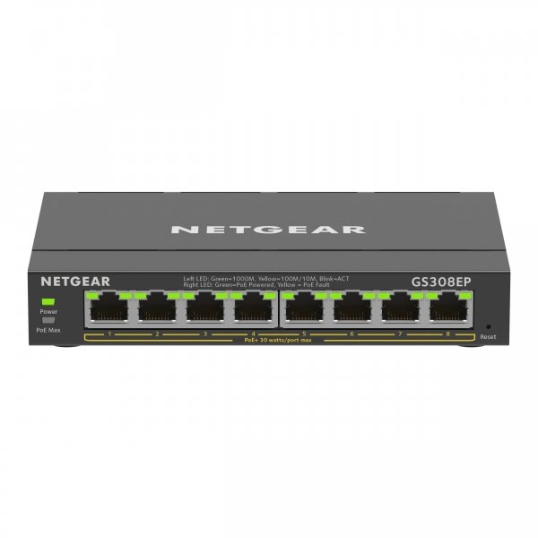 Switch niezarządzalny Netgear GS308EP 8x 100M/1G PoE+ 62W