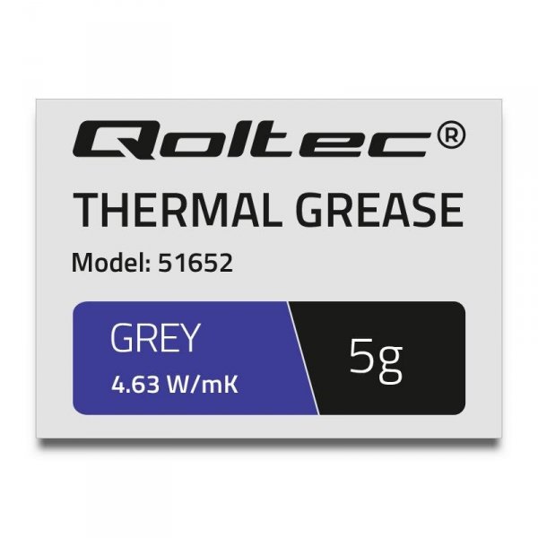 Pasta termoprzewodząca Qoltec 4.63W/m-K | 5g | Szara