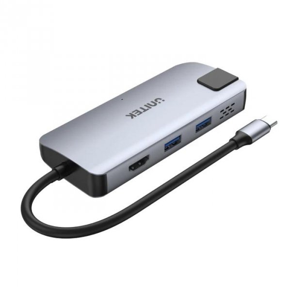Hub USB-C Unitek D1028  2x USB-A, HDMI 2.0, RJ-45, USB-C PD 100W