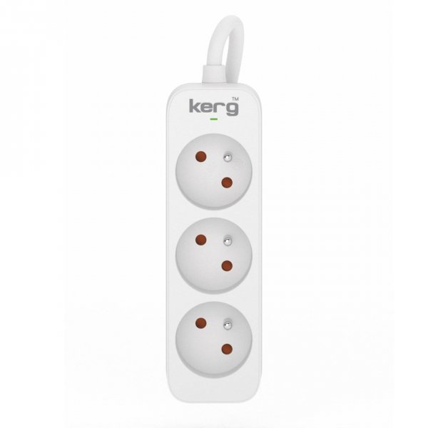 Przedłużacz KERG M02385 3-gniazdowy 5m 3×1,0mm2 H05VV-F 10A/250V biały
