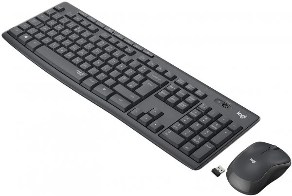 OUTLET: Zestaw bezprzewodowy klawiatura + mysz Logitech MK295 Silent Wireless Combo grafitowy - USZ OPAK
