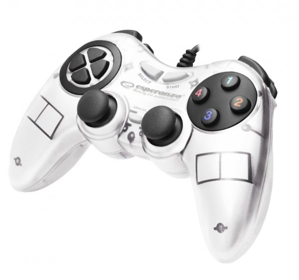 OUTLET: Gamepad PC USB Esperanza &amp;quot;Fighter&amp;quot; biały - OTW OPAK