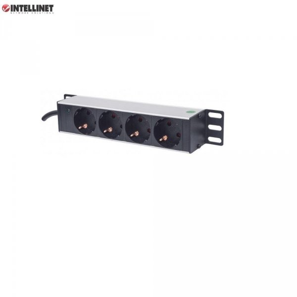 Listwa zasilająca Intellinet Rackowa 10&amp;quot; 1U, 4 gniazda 1,8m