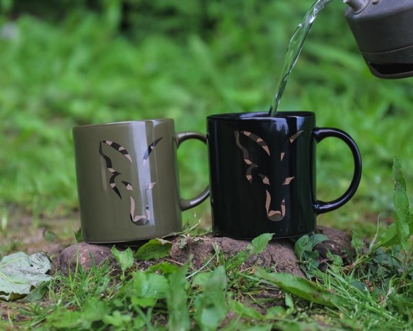 CCW025 FOX KUBEKGREEN &amp; CAMO HEAD CERAMIC MUG
