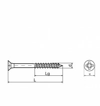 Wkręty hartowane do drewna  4,5x60 mm