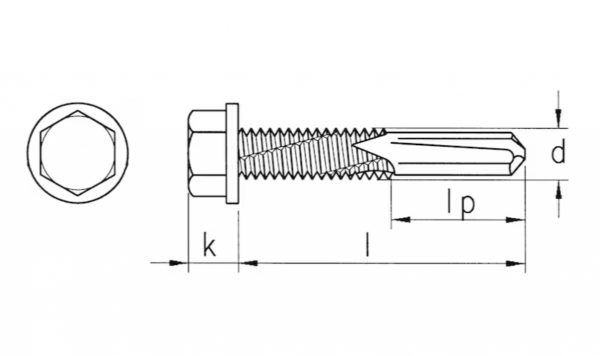 Blachowkręt samowiercący 5,5x32 DC12MM drobny gwint - 500 szt