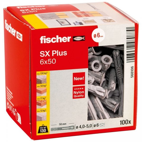Kołek rozporowy FISCHER SX Plus 6x50 - 100 szt (568106)