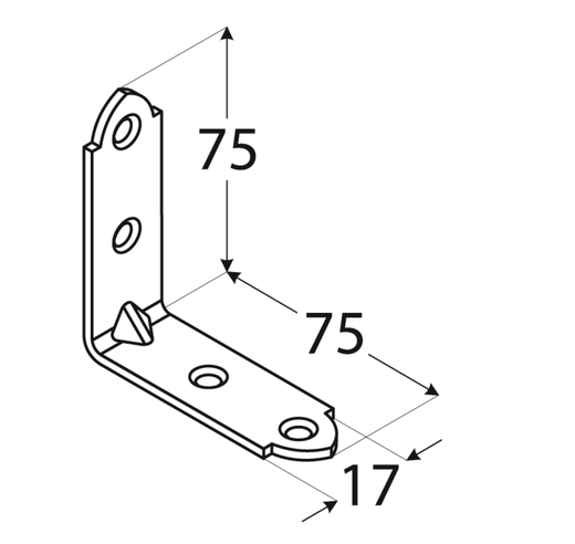 KW4 Kątownik wąski 75x75x17 - 20 szt