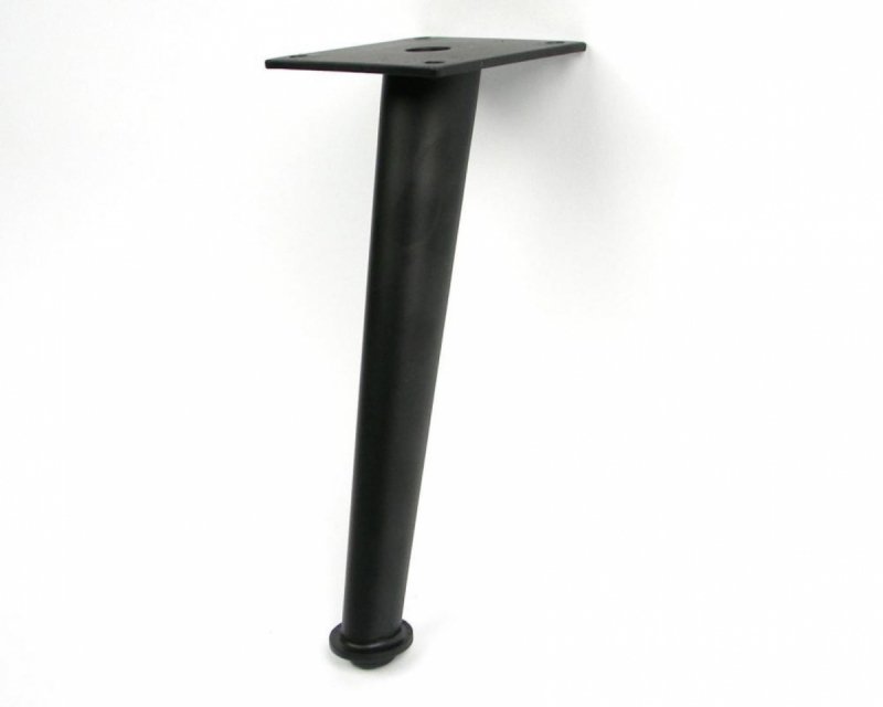 Noga metalowa w kształcie stożka czarna 15 cm