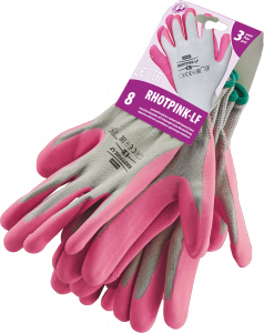 RĘKAWICE ROBOCZE OGRODOWE POWLEKANE SPIENIONYM NITRYLEM RHOTPINK