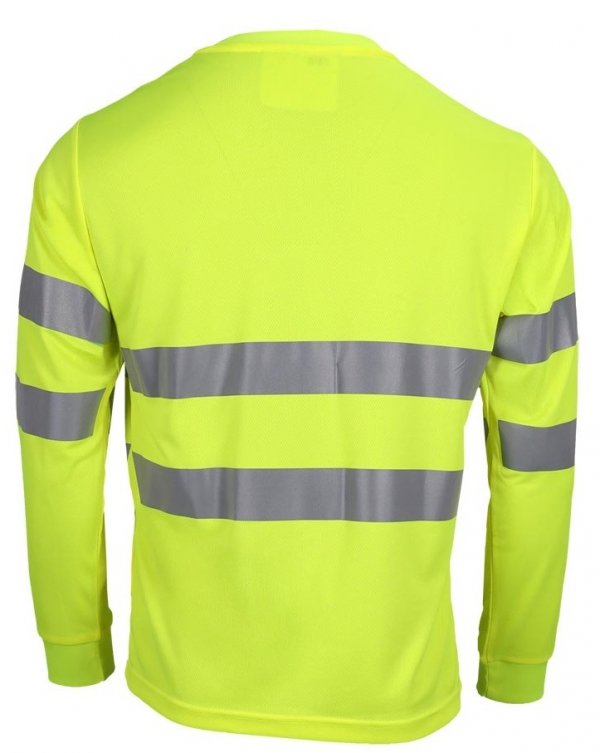 T-SHIRT OSTRZEGAWCZY Z DŁUGIM RĘKAWEM FLUO