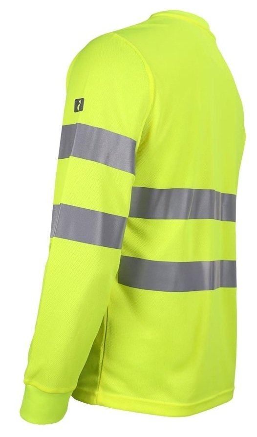 T-SHIRT OSTRZEGAWCZY Z DŁUGIM RĘKAWEM FLUO