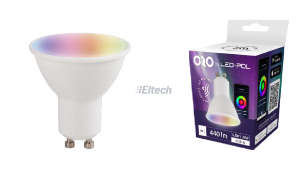 ŻARÓWKA LEDOWA ORO-GU10-WIFI-DRIVE-5,5W-RGBW 