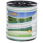 Taśma STAR 200m, 20mm, biało-zielona do pastucha