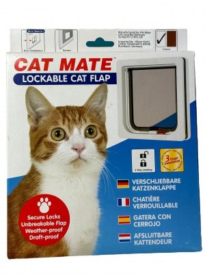 Drzwiczki dla kotów/psów Cat Mate, 2 sposoby otwierania i zamykania, białe