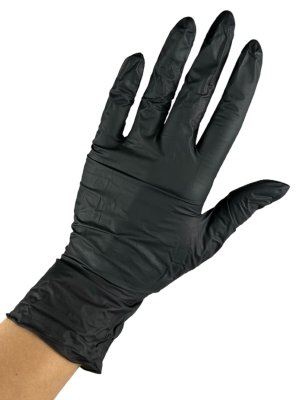 Rękawiczki nitrylowe czarne - L