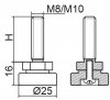 Stopka regulacyjno-obrotowa fi25 - M8x50 - 100 sztuk