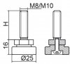 Stopka regulacyjno-obrotowa fi25 - M10x20 - 100 sztuk