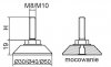 Stopka regulacyjno-obrotowa nitowane fi50 - M10x40 - 4 szt. 