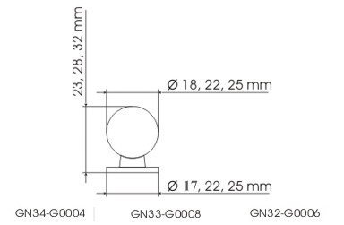 Gałka meblowa GN32 - chrom