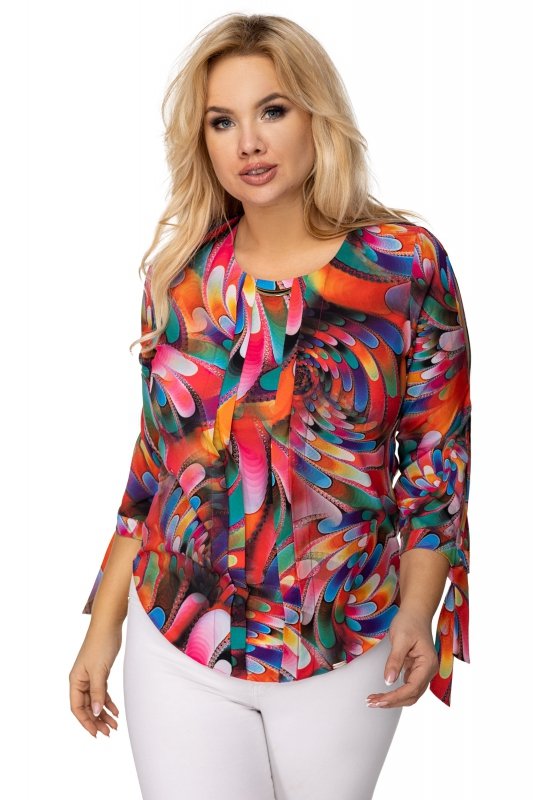 Bluzka Plus Size KATALINA z rozcięciami na I XXL - odzież damska online, sklep internetowy I Odzież damska plus size, XXL, rozmiary, dla puszystych