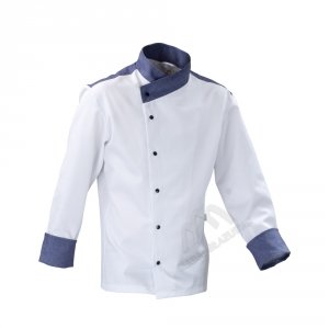 Bluza kucharska biało - niebieska