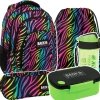 ZESTAW 5 el. Plecak szkolny młodzieżowy BackUP 26 L KOLOROWA ZEBRA  (PLB6A35SET5CZ)