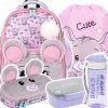 ZESTAW 5 el. Tornister Plecak wczesnoszkolny BAMBINO myszka, MOUSE B8 (63772SET5CZ)