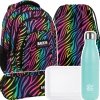 ZESTAW 5 el. Plecak szkolny młodzieżowy BackUP 26 L KOLOROWA ZEBRA (PLB6A35SET5CZ)