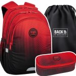 ZESTAW 3 el. Plecak wczesnoszkolny CoolPack JERRY 21 L czerwone ombre, GRADIENT CRANBERRY (F029756SET3CZ)