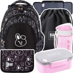 ZESTAW 5 el. Plecak szkolny młodzieżowy ST.RIGHT K-pop Cooky, CLEVER BUNNY BP6 (65554SET5CZ)