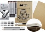Zestaw małego artysty Szkicownik na spirali 60 ark. A4 Happy Color + ołówki do rysowania w pudełku (07750+80118PTR)