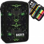 Piórnik z wyposażeniem, dwukomorowy BackUP potwór robot, MONSTER GREEN (PB6DW59)