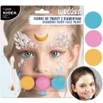 Farbki do malowania twarzy ZESTAW WRÓŻKA 3 kolory z diamentami KIDEA (FDTZWDKA)