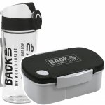 Zestaw bidon i śniadaniówka BackUP szary (BB6A56+SB5B56)