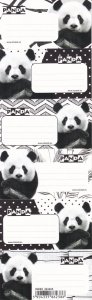 Nalepki naklejki na zeszyty STARPAK Panda 6 sztuk (494465)