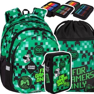 ZESTAW 3 el. Plecak wczesnoszkolny CoolPack JERRY 21 L gra, GAME ZONE (F029826SET3CZ)