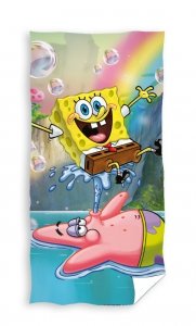 Ręcznik plażowy kąpielowy Spongebob Kanciastoporty 70 x 140 cm (SBOB235009)
