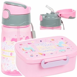 Zestaw bidon i śniadaniówka BackUP jednorożec, DREAM UNICORN 360 ml (BC07+SA07)