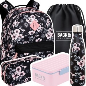 ZESTAW 5 el. Plecak CoolPack miejski SCOUT kwiatki, HELEN (F096744SET5CZ)