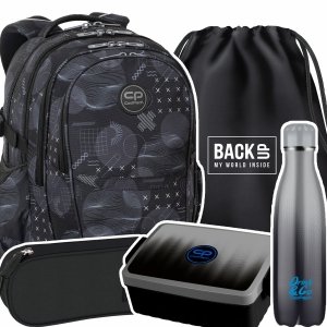 ZESTAW 5 el. Plecak CoolPack FACTOR 29 L szare wzory, SHIPS (F002739SET5CZ)