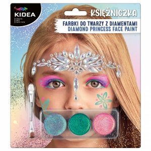 Farbki do malowania twarzy ZESTAW KSIĘŻNICZKA 3 kolory KIDEA (FDTZKDKA)