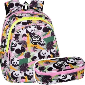 ZESTAW 2 el. Plecak wczesnoszkolny CoolPack JERRY 21 L pandy, PANDA GANG (F029829SET2CZ)