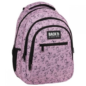 Plecak szkolny młodzieżowy BackUP 26 L lisy, LOVE (PLB3O28)