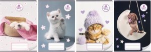 4x Zeszyt A5 w kratkę 32 kartki THE SWEET PETS KOTEK PIESEK (112599SET4CZ)