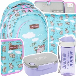 ZESTAW 5 el. Plecak wczesnoszkolny 15 L HEAD pastelowy kotek, MEOW (502024026SET5CZ)