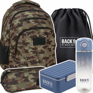 ZESTAW 5 el. Plecak szkolny młodzieżowy BackUP 30 L MORO (PLB6W60SET5CZ)