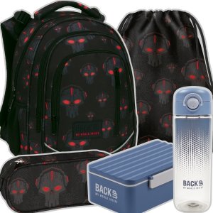 ZESTAW 5 el. Plecak wczesnoszkolny BackUP 24 L ROBOTY RED (PLB6R45SET5CZ)