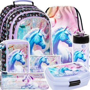 ZESTAW 7 el. Plecak szkolny UNICORN Jednorożec (PL15BJR15SET7CZ)