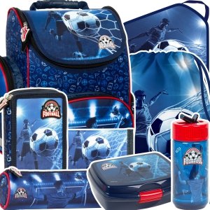 ZESTAW 8 el. Tornister szkolny ergonomiczny FOOTBALL Piłka nożna (TEMBPI19SET8CZ)